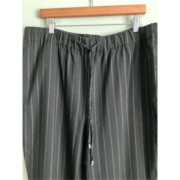 NINE WEST Black & Tan Striped Elastic Waist Pants Size XL - Picture 4 of 12